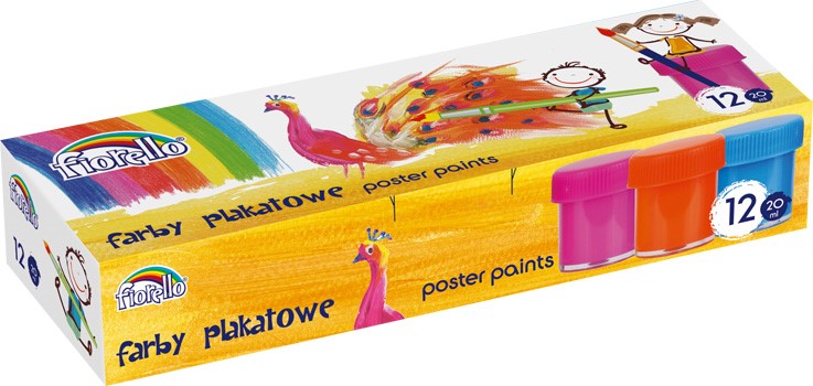 Farby plakatowe 12 kolorów Fiorello