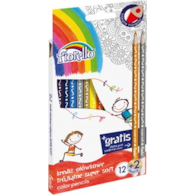 Kredki ołówkowe Fiorello SUPER SOFT 12 + 2 kolory trójkątne