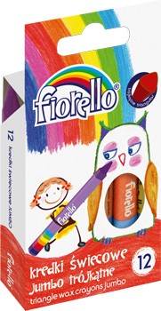 Kredki świecowe trójkątne  JUMBO  12 kolorów GRAND FIORELLO