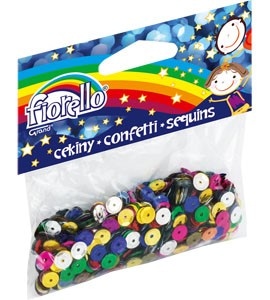 Cekiny konfetti Fiorello  GR-C14-7 7mm x 7mm x 14g okrągłe