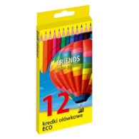 Kredki ołówkoe ECO białe 12 kolorów