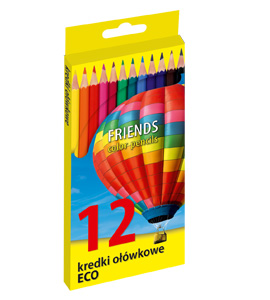 Kredki ołówkoe ECO białe 12 kolorów