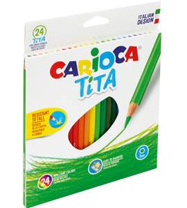 Kredki ołówkowe CARIOCA TITA 24 kolory niełamliwe