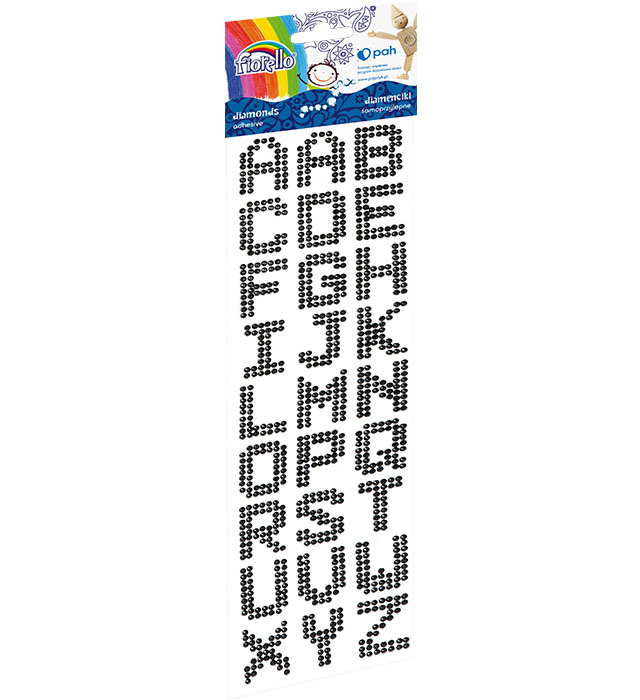 Diamenciki samoprzylepne Fiorello  GR- DS090-01 literki czarne