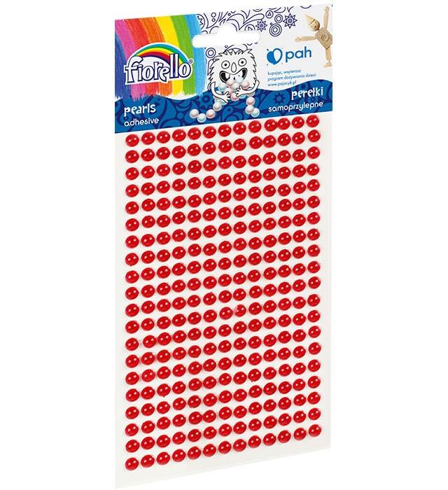 Perełki samoprzylepne FIORELLO GR-PS162-4 czerwone