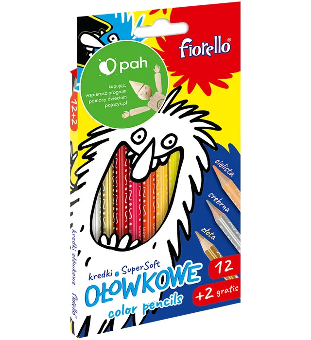 Kredki ołówkowe 12kol  trójkątne Fiorello Super