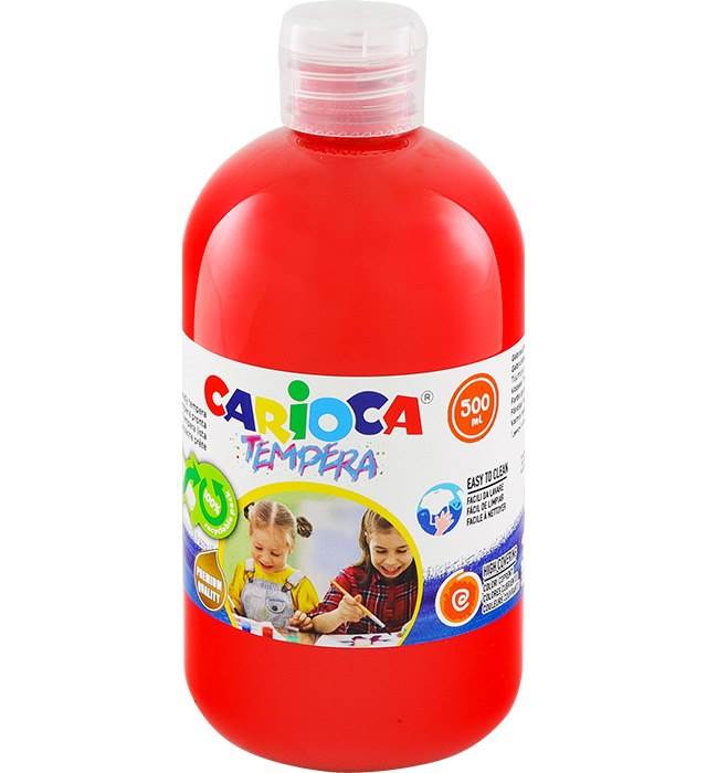 Farba Carioca tempera N 500 ml (40427/10) czerwona