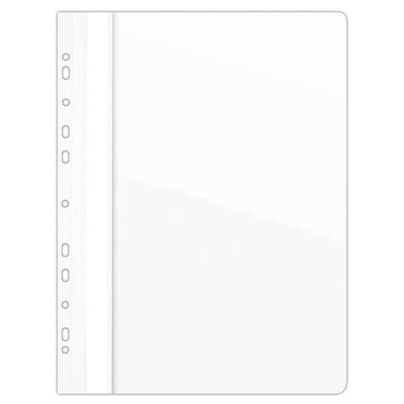 Skoroszyt DONAU, PVC, A4, twardy, 150/160mikr., wpinany, biały