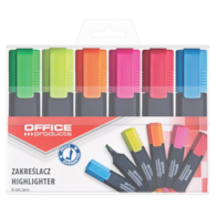 Zakreślacz fluorescencyjny OFFICE PRODUCTS, 1-5mm (linia), 6szt., mix kolorów