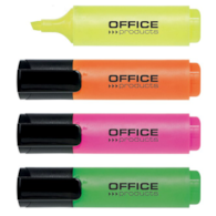 Zakreślacz OFFICE PRODUCTS, 2-5mm (linia), 4szt., mix kolorów