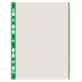 Koszulki na dokumenty DONAU, PP, A4, krystal, 40mikr., kolorowy brzeg - zielony, 100szt.