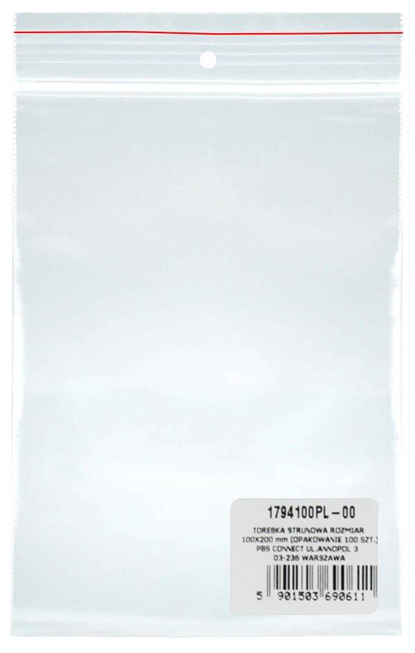 Torebka strunowa DONAU, LDPE, 100x200mm, 100szt., transparentna