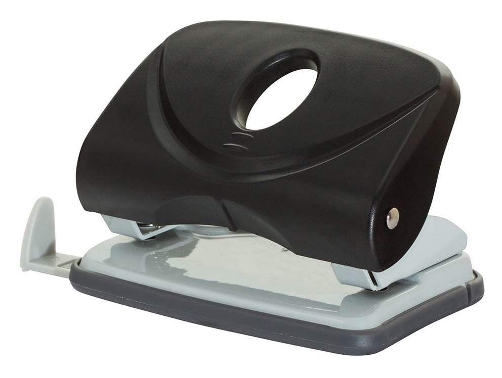 Dziurkacz OFFICE PRODUCTS, dziurkuje do 20 kartek, plastik, czarny