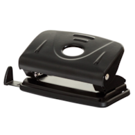 Dziurkacz OFFICE PRODUCTS, dziurkuje do 12 kartek, metal, czarny