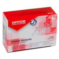 Spinacze trójkątne OFFICE PRODUCTS, 25mm, 100szt., srebrne