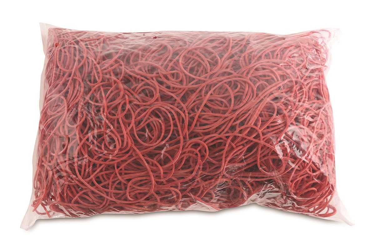 Gumki recepturki OFFICE PRODUCTS, średnica 80mm, 1,5x1,5mm, 60% kauczuku, 1000g, zgrzewka, czerwone