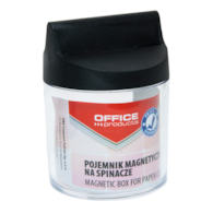 Pojemnik magn. na spinacze OFFICE PRODUCTS, okrągły, bez spinaczy, transparentny