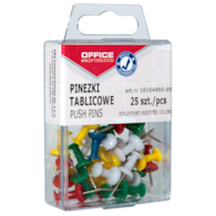 Pinezki kolorowe beczułki OFFICE PRODUCTS, w pudełku, 25szt., mix kolorów