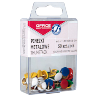 Pinezki kolorowe OFFICE PRODUCTS, w pudełku, 50szt., mix kolorów