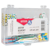Zestaw biurowy (pinezki i spinacze) OFFICE PRODUCTS, mix 135szt.