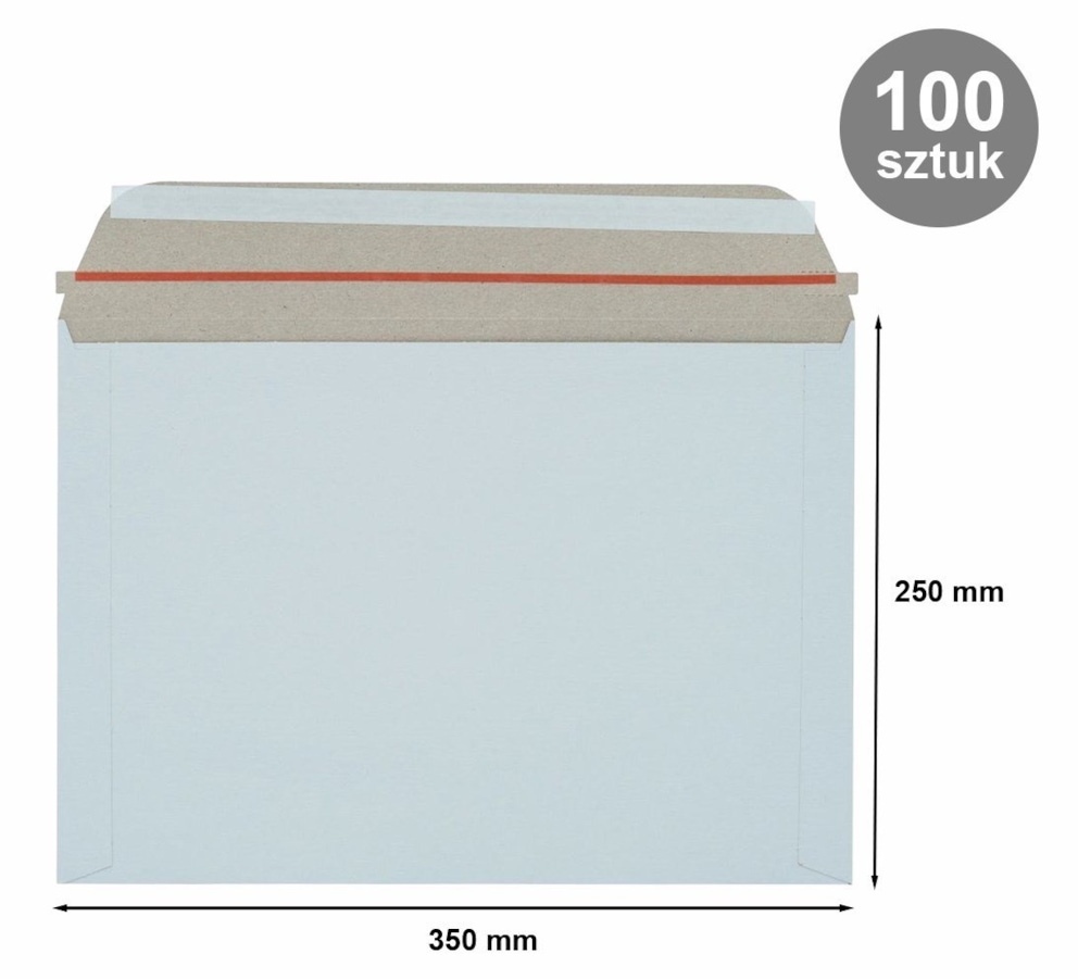 Koperta tekturowa B4 250x350 biała 100szt