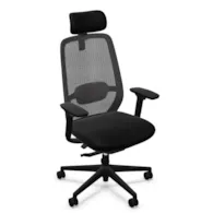 CZARNE ERGONOMICZNE Krzesło biurowe fotel obrotowy ELOVIE MESH HRT Nowy Styl