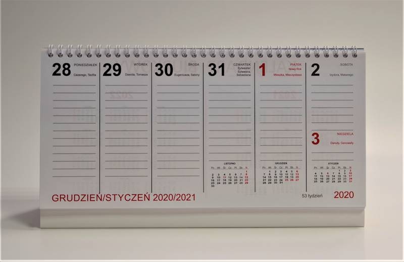 Kalendarz biurkowy poziomy 28,7x13,5cm na 2027 rok
