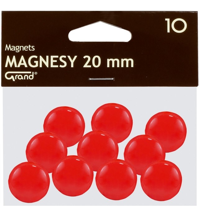 Magnes 20mm GRAND czerwony 10 szt