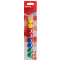 Magnesy do tablic OFFICE PRODUCTS,  okrągłe, średnica 20mm, 8szt., blister, mix kolorów