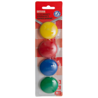 Magnesy do tablic OFFICE PRODUCTS,  okrągłe, średnica 40mm, 4szt., blister, mix kolorów