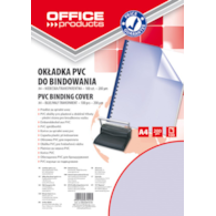 Okładki do bindowania OFFICE PRODUCTS, PVC, A4, 200mikr., 100szt., niebieskie transparentne