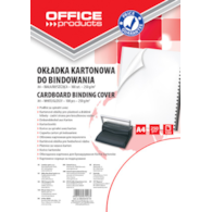 Okładki do bindowania OFFICE PRODUCTS, karton, A4, 250gsm, błyszczące, 100szt., białe