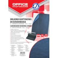 Okładki do bindowania OFFICE PRODUCTS, karton, A4, 250gsm, skóropodobne, 100szt., ciemnoniebieskie