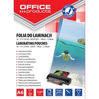 Folia do laminowania OFFICE PRODUCTS, A6, 2x80mikr., błyszcząca, 100szt., transparentna