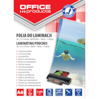 Folia do laminowania OFFICE PRODUCTS, A6, 2x80mikr., błyszcząca, 100szt., transparentna