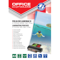 Folia do laminowania OFFICE PRODUCTS, A5, 2x125mikr., błyszcząca, 100szt., transparentna