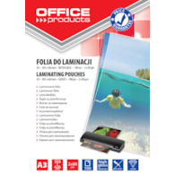 Folia do laminowania OFFICE PRODUCTS, A3, 2x80mikr., błyszcząca, 100szt., transparentna