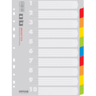 Przekładki OFFICE PRODUCTS, karton, A4, 227x297mm, 10 kart, mix kolorów