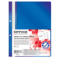 Skoroszyt OFFICE PRODUCTS, PP, A4, 2 otwory, 100/170mikr., wpinany, granatowy