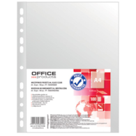 Koszulki na dokumenty OFFICE PRODUCTS, PP, A4, krystal, 30mikr., 100szt.