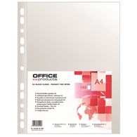 Koszulki na dokumenty OFFICE PRODUCTS, PP, A4, krystal, 50mikr., 100szt.