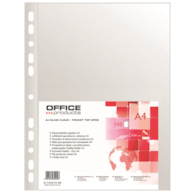Koszulki na dokumenty OFFICE PRODUCTS, PP, A4, krystal, 50mikr., 100szt.