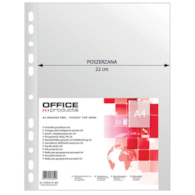 Koszulki na dokumenty OFFICE PRODUCTS, poszerzana, PP, A4, groszkowe, 90mikr., 50szt.