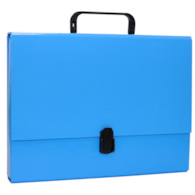 Teczka-pudełko OFFICE PRODUCTS, PP, A4/5cm, z rączką i zamkiem, niebieska