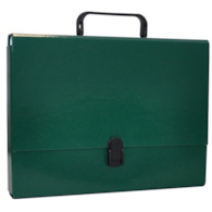 Teczka-pudełko OFFICE PRODUCTS, PP, A4/5cm, z rączką i zamkiem, zielona