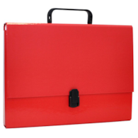 Teczka-pudełko OFFICE PRODUCTS, PP, A4/5cm, z rączką i zamkiem, czerwona