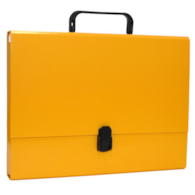 Teczka-pudełko OFFICE PRODUCTS, PP, A4/5cm, z rączką i zamkiem, żółta