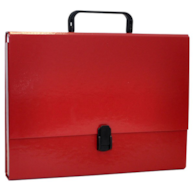 Teczka-pudełko OFFICE PRODUCTS, PP, A4/5cm, z rączką i zamkiem, bordowa