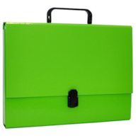 Teczka-pudełko OFFICE PRODUCTS, PP, A4/5cm, z rączką i zamkiem, jasnozielona