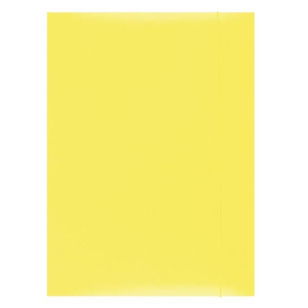 Teczka z gumką OFFICE PRODUCTS, karton, A4, 300gsm, 3-skrz., żółta